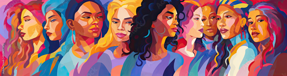 Celebrating Differences: Painting Featuring Women with a Spectrum of Skin Colors