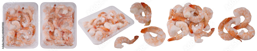 A set of featuring frozen shrimp isolated png transparent. Peeled shrimps in a transparent plastic rectangular container A set of featuring frozen shrimp isolated png transparent. Peeled shrimps in a transparent plastic rectangular container