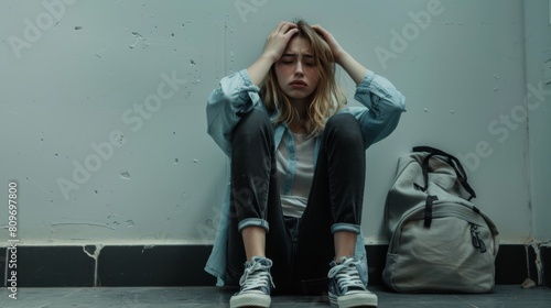 A Woman Overwhelmed by Stress photo