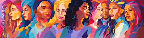 Celebrating Differences  Painting Featuring Women with a Spectrum of Skin Colors