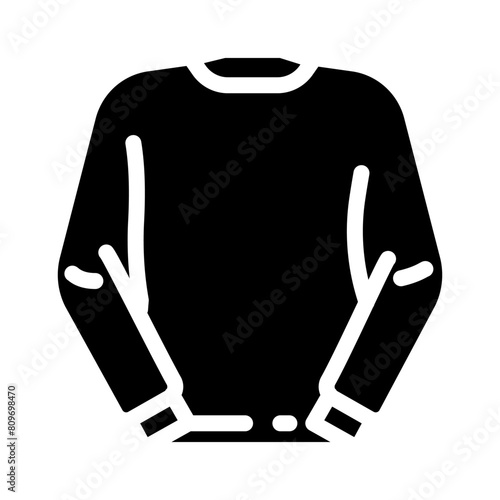 crewneck sweatshirt streetwear cloth fashion glyph icon vector. crewneck sweatshirt streetwear cloth fashion sign. isolated symbol illustration