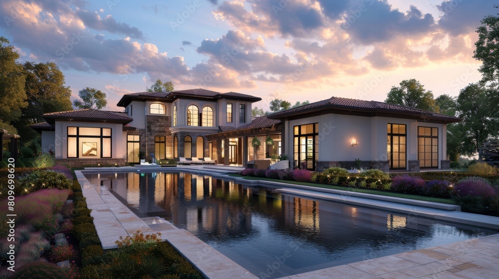 Elegant home design featuring open spaces ready for your personalized branding Elegant home design featuring open spaces ready for your personalized branding