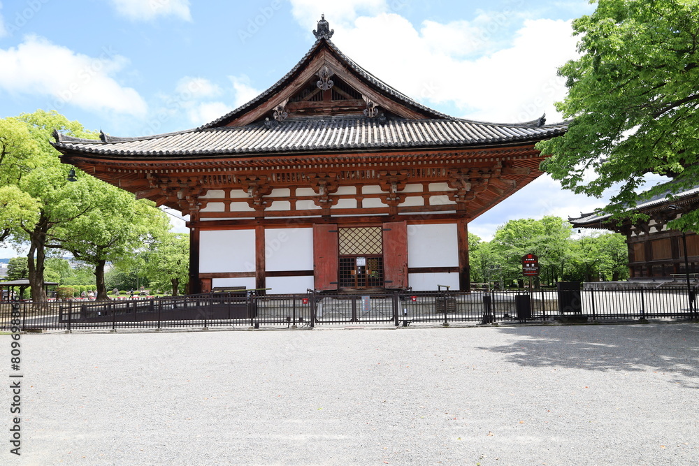 A Japanese temple in Kyoto :  a scene of Ko-do Lecture Hall in the precincts of To-ji Temple