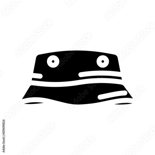 bucket hat streetwear cloth fashion glyph icon vector. bucket hat streetwear cloth fashion sign. isolated symbol illustration