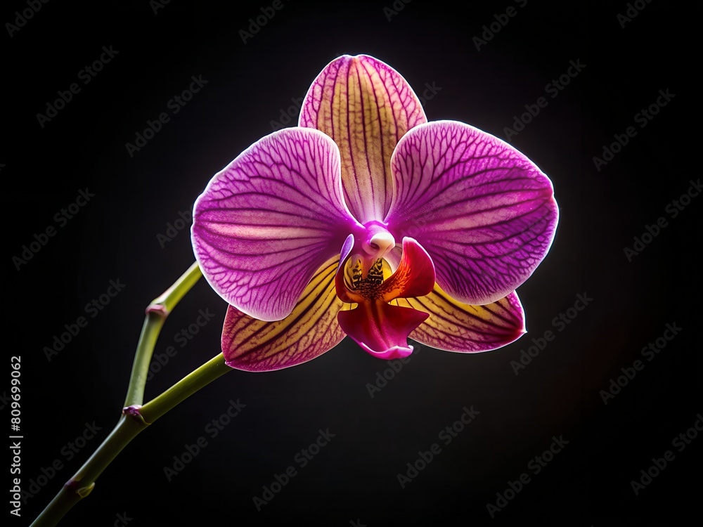 Close-Up of a Purple and Yellow Orchid Flower Close-Up of a Purple and Yellow Orchid Flower