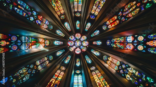 Layout of church windows in a symmetrical design