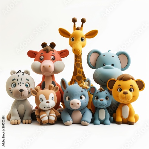 Cute cartoon animals. Vector illustration of a group of african animals.