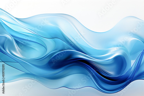 Wallpaper Mural Flow of wavy blue wave, abstract background. Generative AI Torontodigital.ca