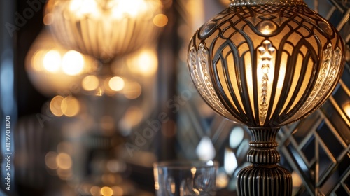 Art Deco Lamp Detail in Luxurious Interior