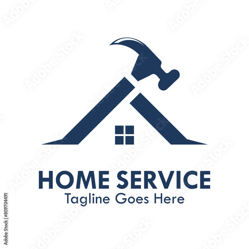 Home service design logo template illustration