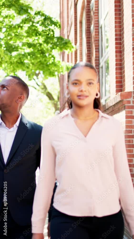 Business Person Group Walking Outdoors Business Person Group Walking Outdoors