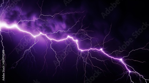 Spectacular Purple Lightning Bolts Illuminating the Night Sky