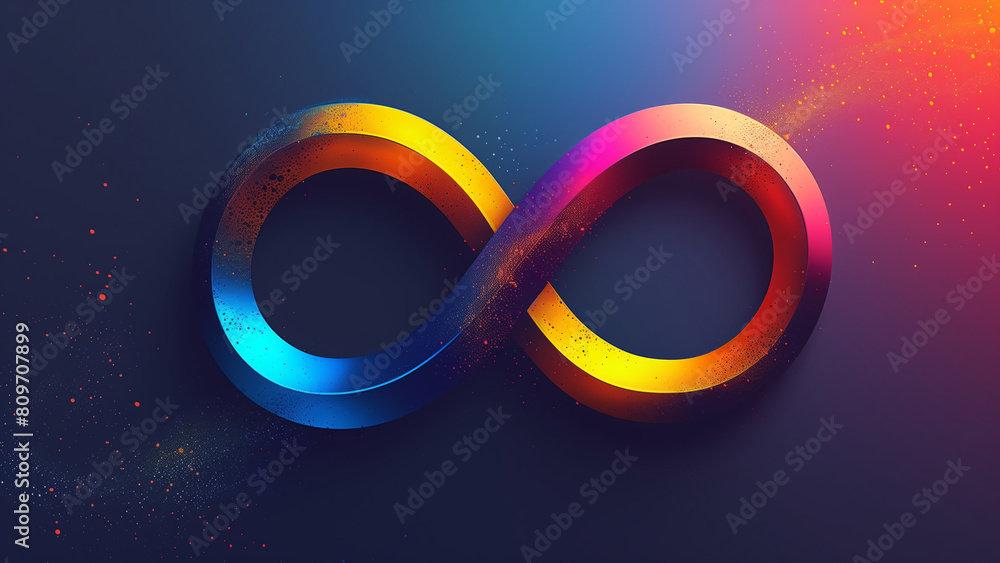 A metallic infinity symbol with gradient background A metallic infinity symbol with gradient background