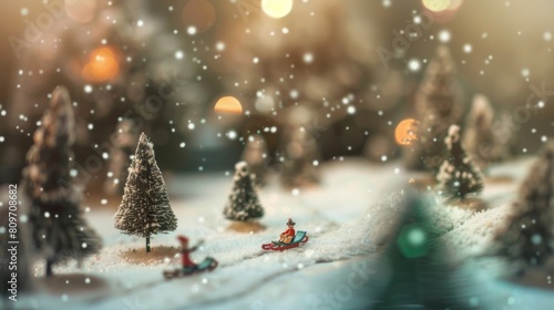 Charming Winter Miniature Decor with Snow-Covered Trees