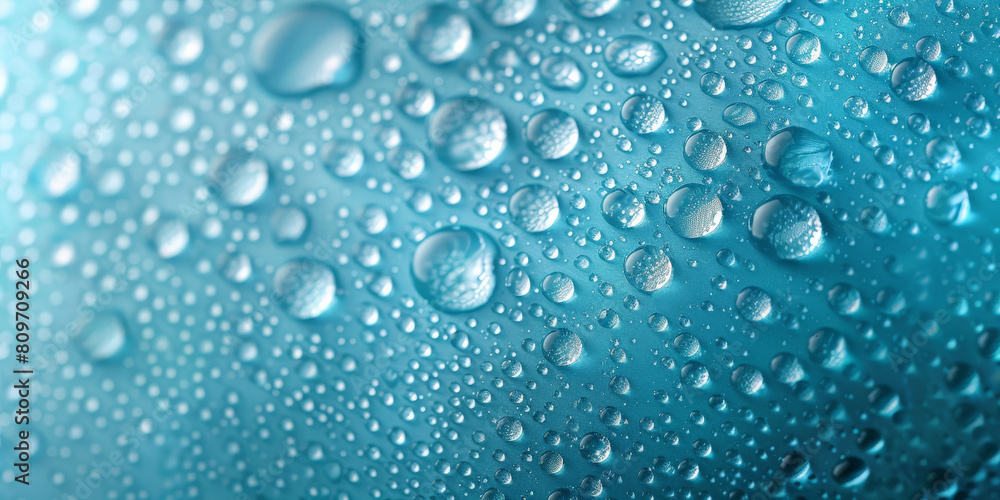 water droplets on a blue background, water texture surface, water drop texture on blue background