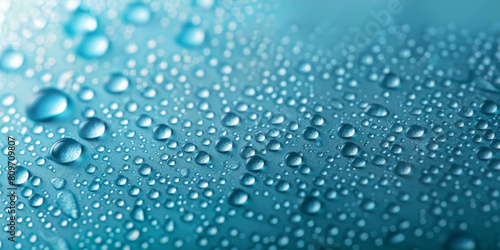 water droplets on a blue background, water texture surface, water drop texture on blue background