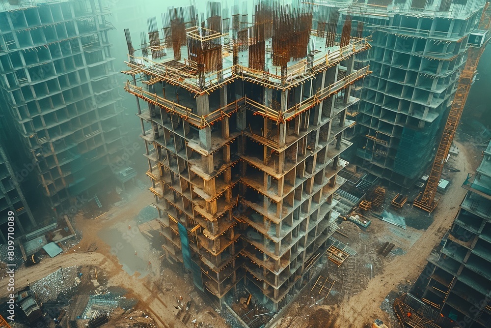 An eerie mist surrounds the incomplete skeleton of a high-rise ...