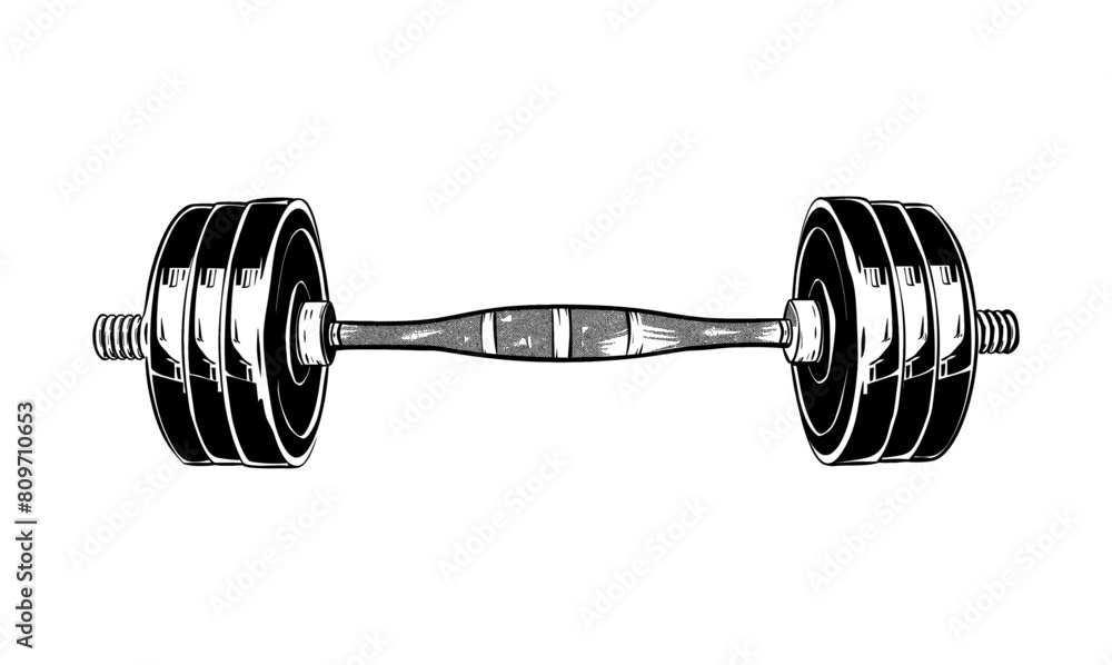 dumbbell engraving black and white outline dumbbell engraving black and white outline