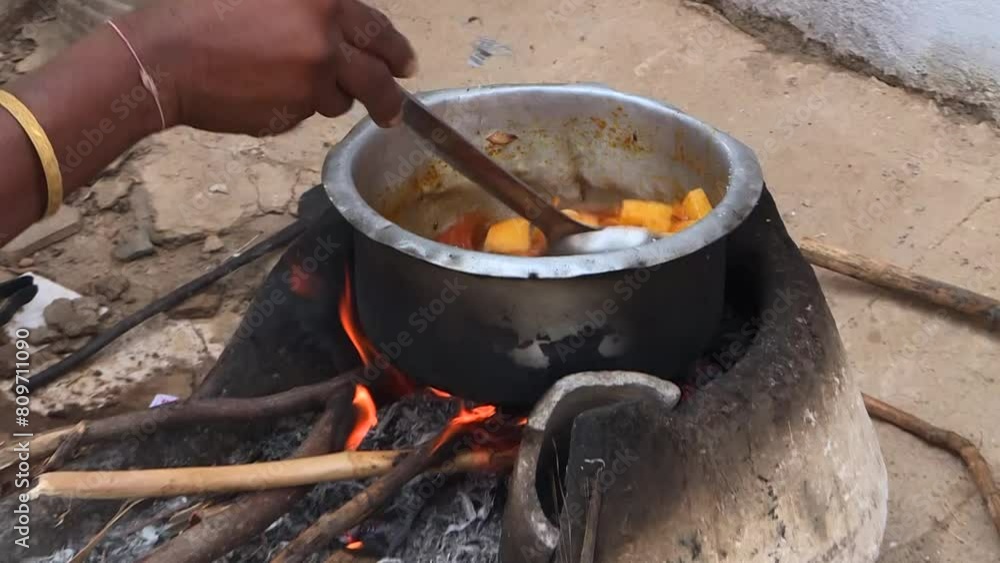 Cooking food on mud challah or stove or oven Cooking food on mud challah or stove or oven