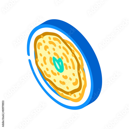 aloo paratha indian cuisine isometric icon vector. aloo paratha indian cuisine sign. isolated symbol illustration
