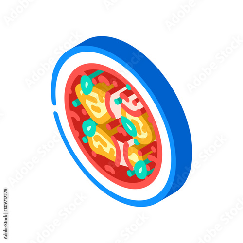 vindaloo curry indian cuisine isometric icon vector. vindaloo curry indian cuisine sign. isolated symbol illustration