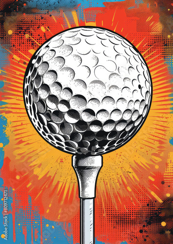 Colorful Golf Ball Pop Art