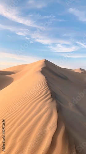 Towering sand dunes sculpted by the wind