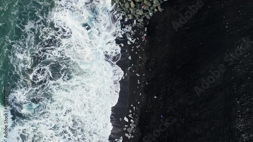 Wallpaper Mural Aerial shot of diamond beach in iceland during winter in the morning Torontodigital.ca