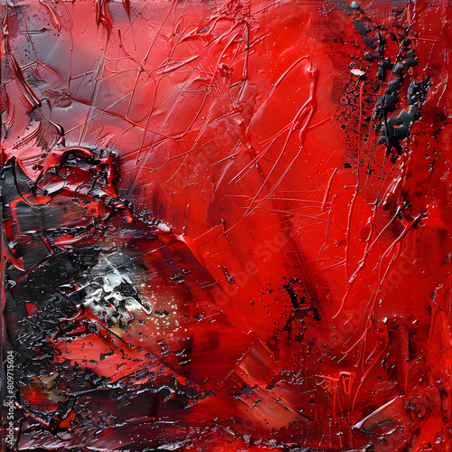 Abstract art, red Dior. photo