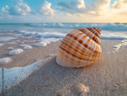 Seashell on the Beach, ocean, sunny