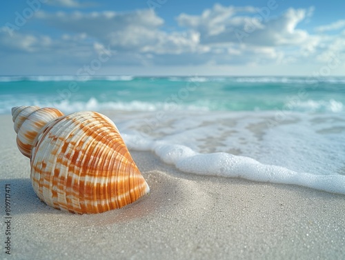 Seashell on the Beach, ocean, sunny © Thibaut Design Prod.