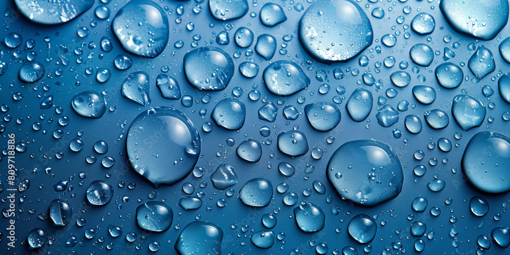 water droplets on a blue background, water texture surface, water drop texture on blue background water droplets on a blue background, water texture surface, water drop texture on blue background