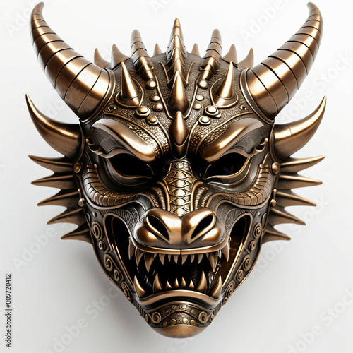 Metallic Dragon mask. Isola...