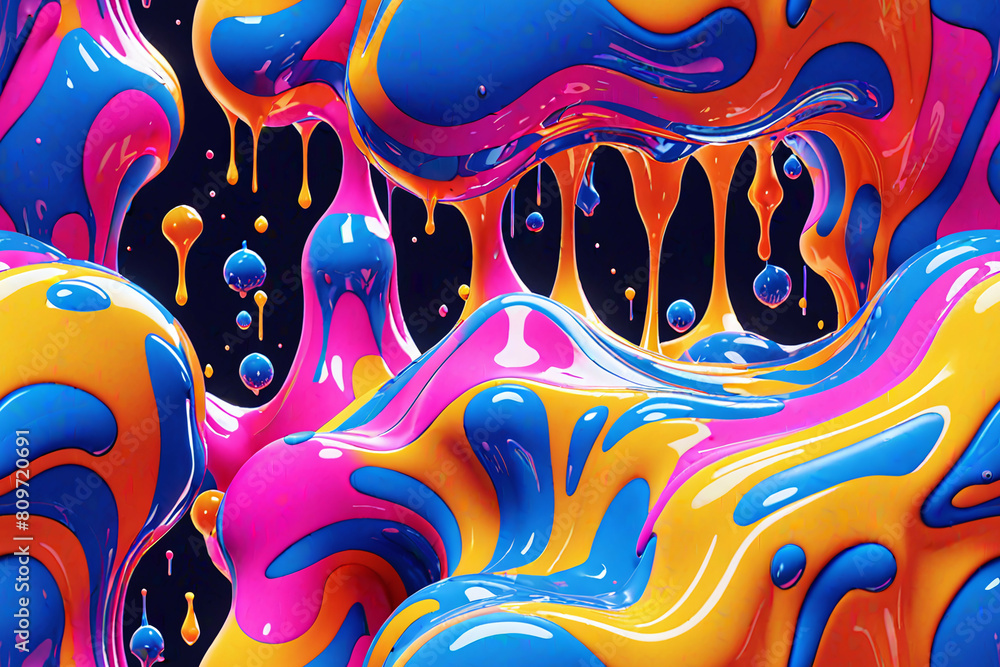 Fototapeta premium Abstract 3D fluid Endless background. Seamless colorful pattern.