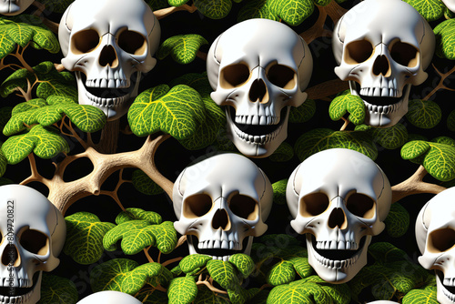 Skulls intertwined with bra...