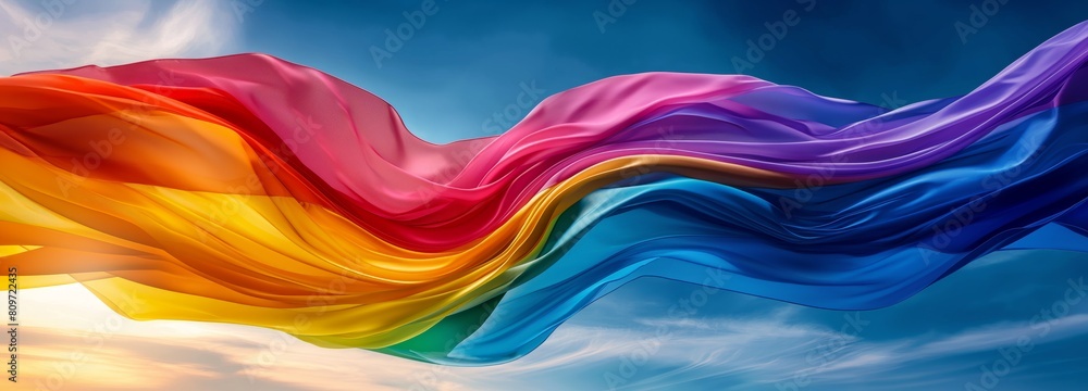 Obraz premium a rainbow flag illustration.