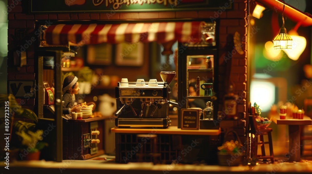 Enchanting Mini Coffee Bar with Tiny Baristas and Espresso Magic