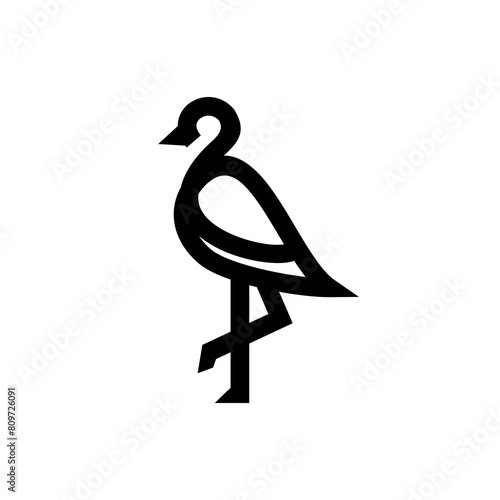 heron pelican stork vector logo lineart line outline monoline icon design stock gulf bird coast beach illustration abstract ibis logo