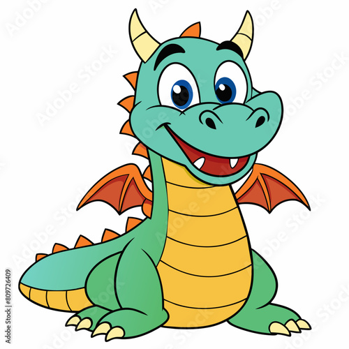 Cartoon Dragon Illustration, Cartoon Art