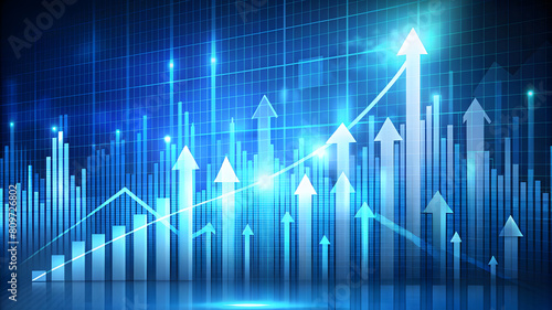 Abstract Digital Growing Arrows Up Graph Chart. Perfect for: Business presentations, Financial reports, Technology websites, Investment blogs, New Year's Eve, Business Anniversary, Corporate Milestone © TingYi