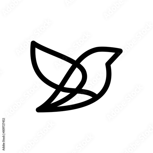simple sparrow small bird line icon logo vector design, modern logo pictogram design of sparrow or finch bird
