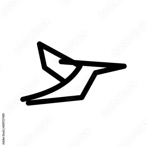 Hummingbird logo. Linear colibri bird icon sign. Vector illustration.