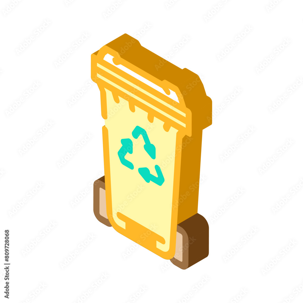bin waste sorting isometric icon vector. bin waste sorting sign. isolated symbol illustration bin waste sorting isometric icon vector. bin waste sorting sign. isolated symbol illustration