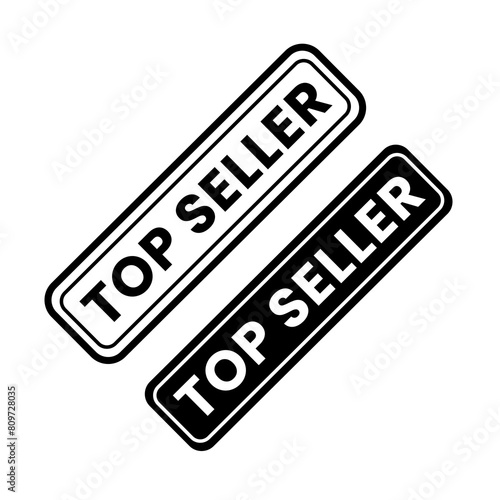 standart Best Seller stamp icon black isolated on white background. Vector illustration