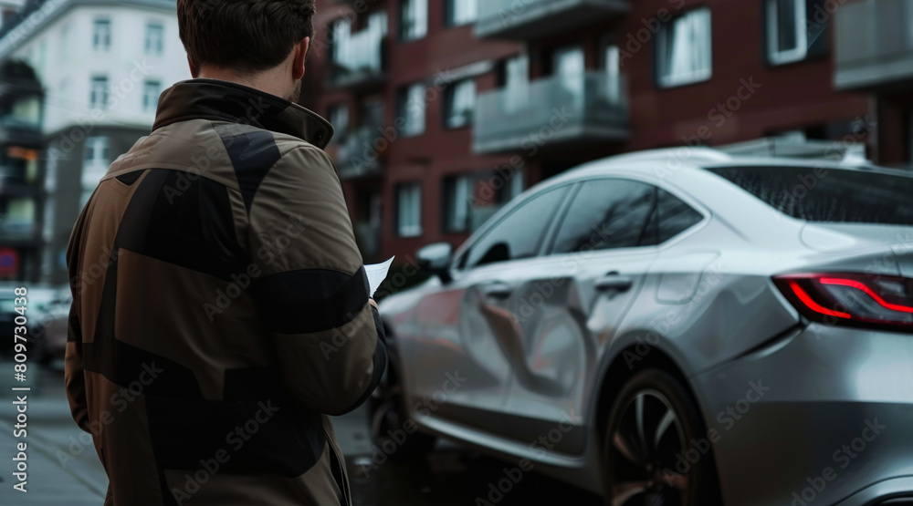 Fototapeta premium young insurance agent taking notes on a notebook