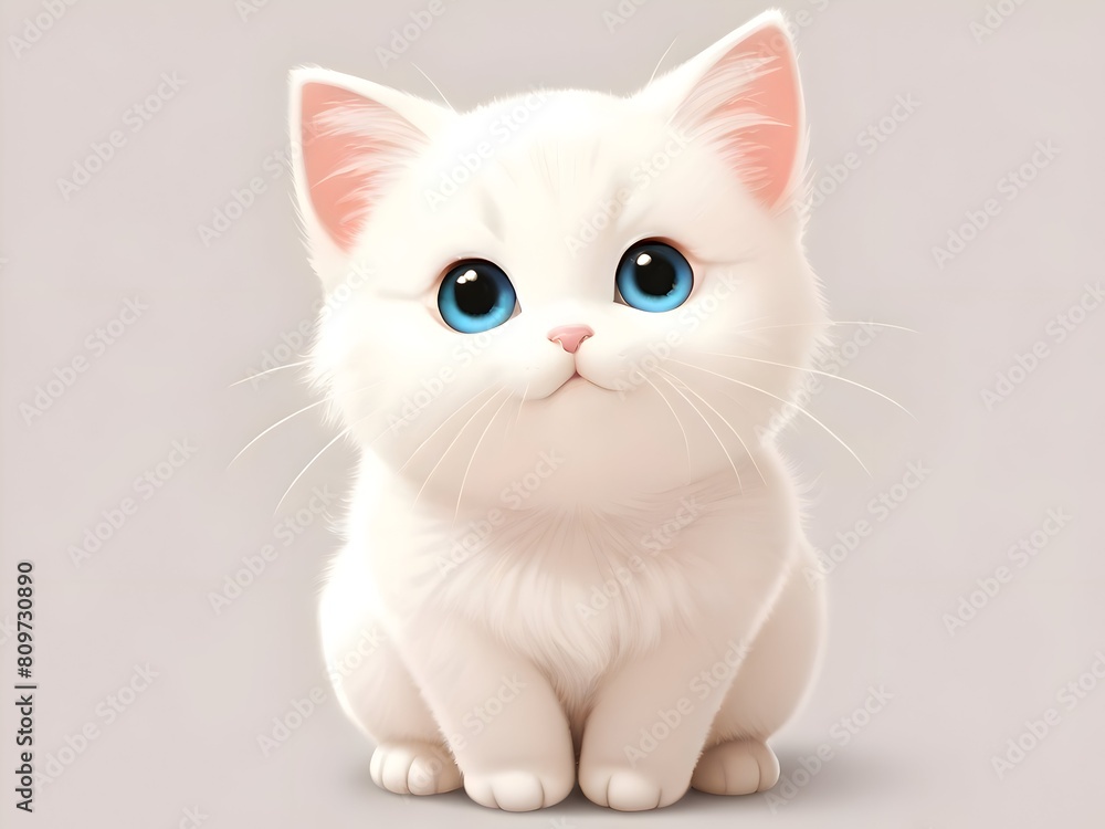 White Cat Animal Illustration Art White Cat Animal Illustration Art