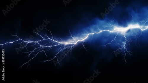 Electrifying Display of a Major Lightning Strike Against a Dark Stormy Sky photo