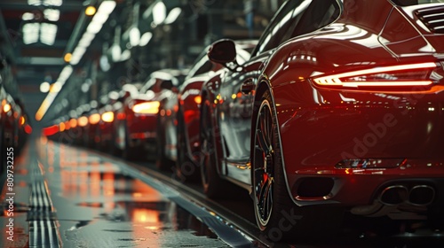 the final inspection of luxury cars before they leave the manufacturing plant, emphasizing detail and precision. © G.Go