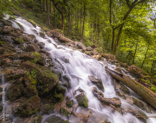 Rothbach Waterfall near Konigssee lake in Berchtesgaden National Park, Germany