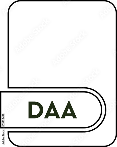 DAA File format icon  black outline